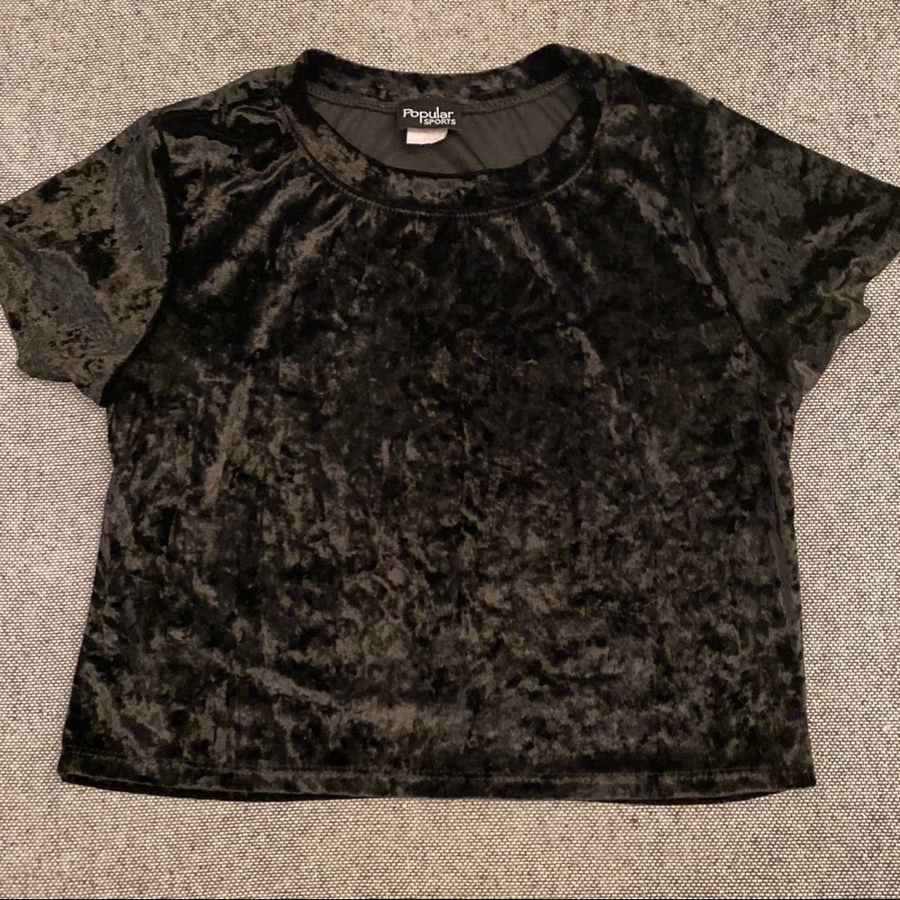 Black Velvet Crop Top
